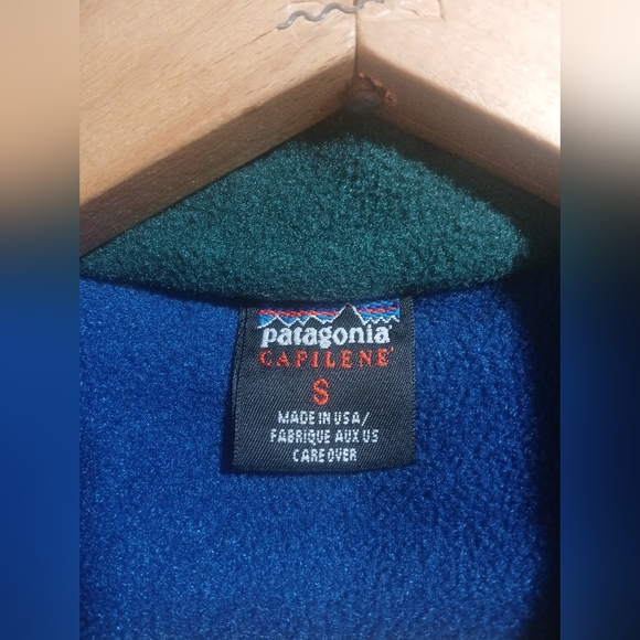 Vintage 1990s Patagonia Capilene Fleece Pullover Sz. Mens S Made In USA Blue - Picture 4 of 6